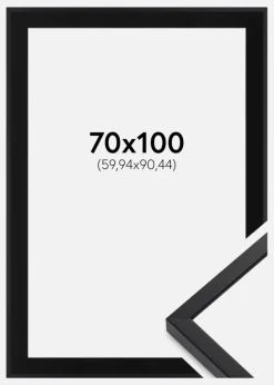 Ramme E-Line Sort 70x100 cm - Passepartout Sort 24x36 inches