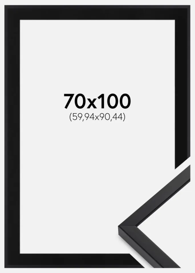 Ramme E-Line Sort 70x100 cm - Passepartout Sort 24x36 inches