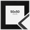 Ramme E-Line Sort 50x50 cm - Passepartout Sort 35x35 cm