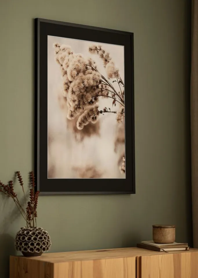 Ramme E-Line Sort 70x100 cm - Passepartout Sort 59,4x84 cm (A1)