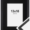 Ramme E-Line Sort 13x18 cm - Passepartout Sort 9x13 cm
