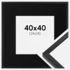 Ramme E-Line Sort 40x40 cm - Passepartout Sort 25x25 cm