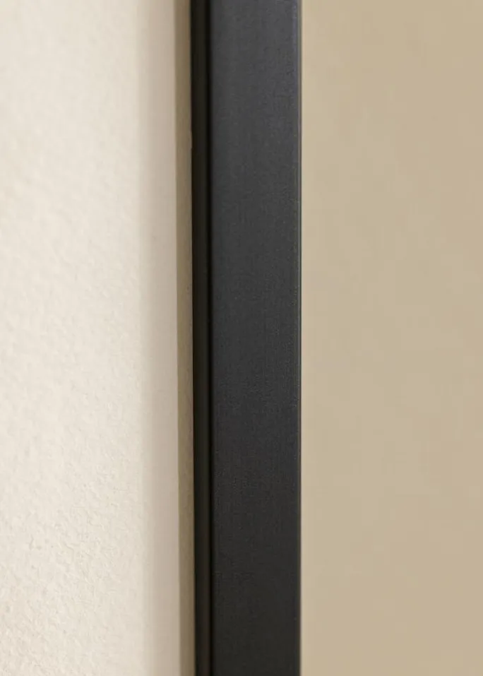 Ramme E-Line Sort 13x18 cm - Passepartout Hvid 3,5x5 inches