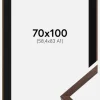 Ramme E-Line Valnød 70x100 cm - Passepartout Sort 59,4x84 cm (A1)