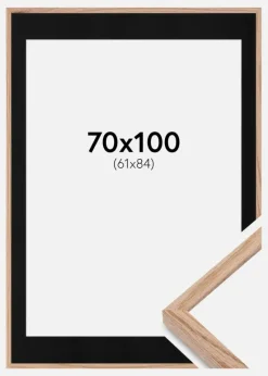 Ramme E-Line Wide Eg 70x100 cm - Passepartout Sort 62x85 cm