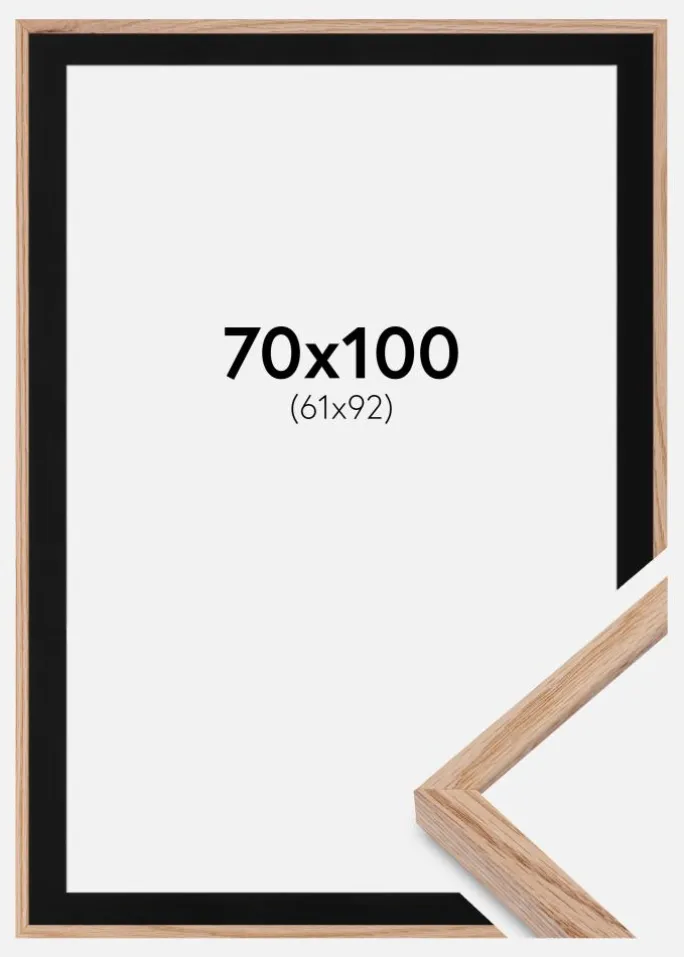Ramme E-Line Wide Eg 70x100 cm - Passepartout Sort 62x93 cm