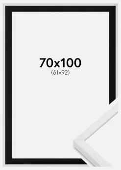 Ramme E-Line Wide Hvid 70x100 cm - Passepartout Sort 62x93 cm