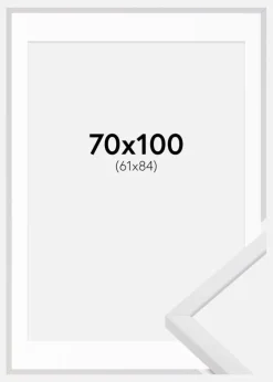 Ramme E-Line Wide Hvid 70x100 cm - Passepartout Hvid 62x85 cm