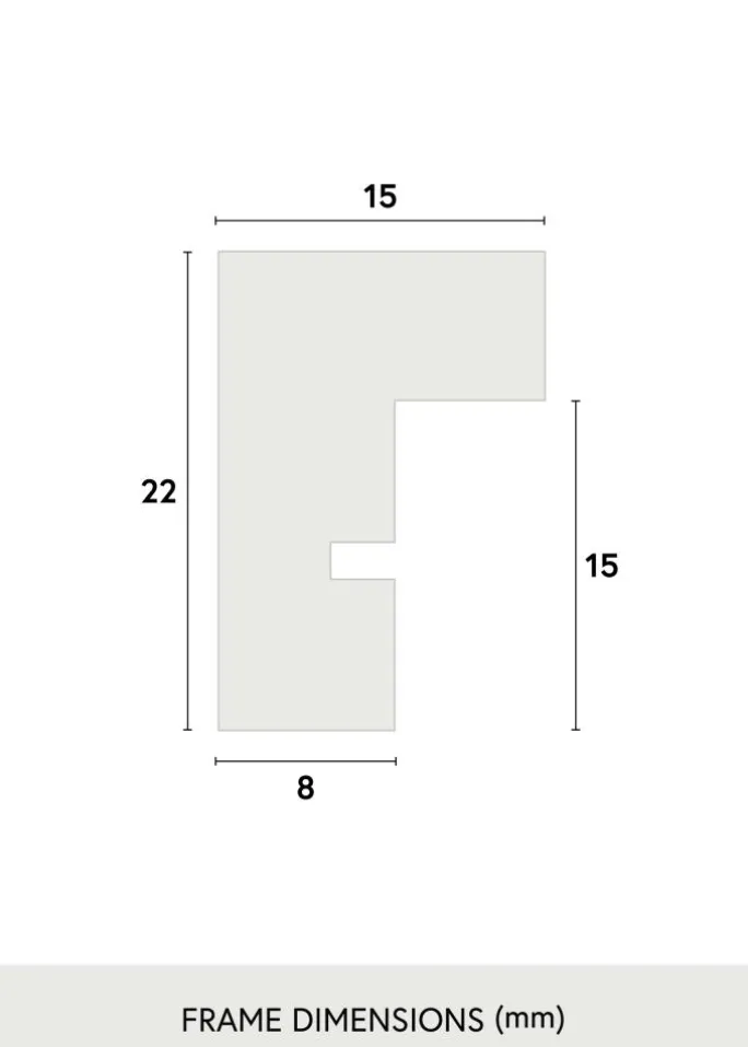 Ramme E-Line Wide Sort 70x100 cm - Passepartout Hvid 62x85 cm