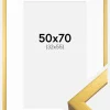Ramme Falun Guld 50x70 cm - Passepartout Hvid 33x56 cm