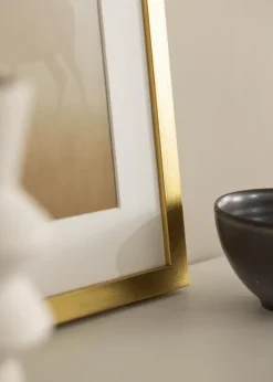 Ramme Falun Guld 50x60 cm - Passepartout Hvid 15x20 inches