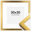 Ramme Falun Guld 30x30 cm - Passepartout Hvid 8x8 inches