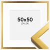Ramme Falun Guld 50x50 cm - Passepartout Hvid 35x35 cm