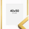 Ramme Falun Guld 40x50 cm - Passepartout Hvid 28x35 cm