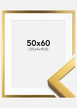 Ramme Falun Guld 50x60 cm - Passepartout Hvid 16x20 inches