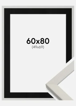 Ramme Fiorito Hvid 60x80 cm - Passepartout Sort 50x70 cm