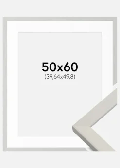 Ramme Fiorito Hvid 50x60 cm - Passepartout Hvid 16x20 inches