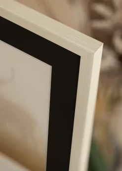 Ramme Fiorito Hvid 50x70 cm - Passepartout Sort 16x24 inches