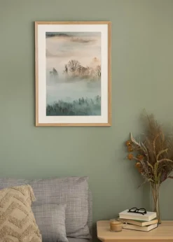 Ramme Fiorito Lys Eg 40x60 cm - Passepartout Hvid 25x50 cm