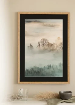 Ramme Fiorito Lys Eg 50x70 cm - Passepartout Sort 16x24 inches