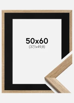 Ramme Fiorito Lys Eg 50x60 cm - Passepartout Sort 15x20 inches