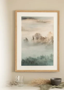 Ramme Fiorito Lys Eg 40x50 cm - Passepartout Hvid 28x35 cm