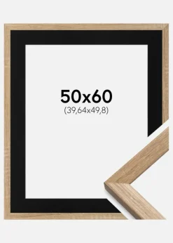 Ramme Fiorito Lys Eg 50x60 cm - Passepartout Sort 16x20 inches