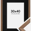 Ramme Fiorito Mørk Eg 30x40 cm - Passepartout Sort 8x12 inches
