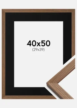 Ramme Fiorito Mørk Eg 40x50 cm - Passepartout Sort 30x40 cm