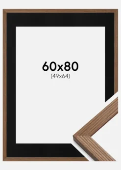 Ramme Fiorito Mørk Eg 60x80 cm - Passepartout Sort 50x65 cm