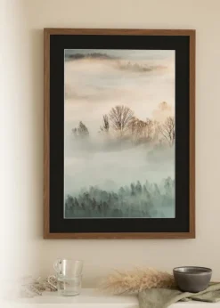 Ramme Fiorito Mørk Eg 60x80 cm - Passepartout Sort 50x65 cm