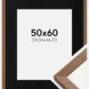 Ramme Fiorito Mørk Eg 50x60 cm - Passepartout Sort 14x18 inches