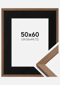 Ramme Fiorito Mørk Eg 50x60 cm - Passepartout Sort 14x18 inches