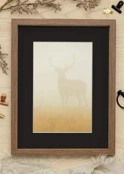 Ramme Fiorito Mørk Eg 40x60 cm - Passepartout Sort 25x50 cm