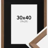 Ramme Fiorito Mørk Eg 30x40 cm - Passepartout Sort 20x30 cm
