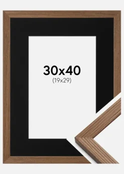 Ramme Fiorito Mørk Eg 30x40 cm - Passepartout Sort 20x30 cm
