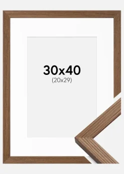 Ramme Fiorito Mørk Eg 30x40 cm - Passepartout Hvid 21x30 cm
