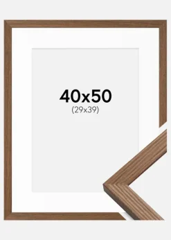 Ramme Fiorito Mørk Eg 40x50 cm - Passepartout Hvid 30x40 cm