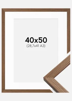Ramme Fiorito Mørk Eg 40x50 cm - Passepartout Hvid 29,7x42 cm (A3)