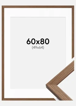 Ramme Fiorito Mørk Eg 60x80 cm - Passepartout Hvid 50x65 cm