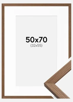 Ramme Fiorito Mørk Eg 50x70 cm - Passepartout Hvid 33x56 cm