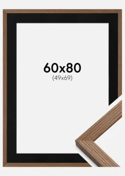 Ramme Fiorito Mørk Eg 60x80 cm - Passepartout Sort 50x70 cm