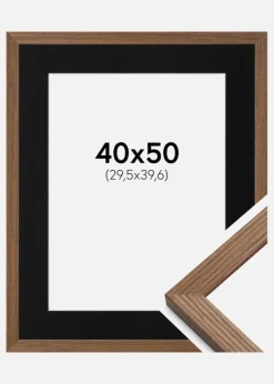 Ramme Fiorito Mørk Eg 40x50 cm - Passepartout Sort 12x16 inches