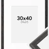 Ramme Fiorito Mørkegrå 30x40 cm - Passepartout Hvid 20x28 cm