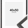 Ramme Fiorito Mørkegrå 40x50 cm - Passepartout Hvid 30x40 cm