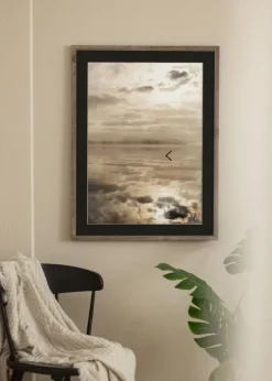 Ramme Fiorito Valnød 50x70 cm - Passepartout Sort 42x59,4 cm (A2)