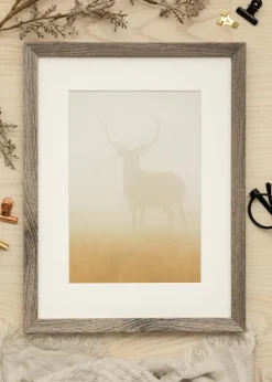 Ramme Fiorito Valnød 40x60 cm - Passepartout Hvid 32,9x48,3 cm (A3+)