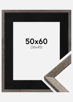 Ramme Fiorito Valnød 50x60 cm - Passepartout Sort 37x46 cm
