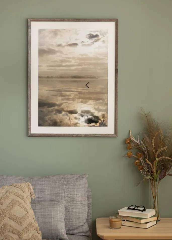 Ramme Fiorito Valnød 40x50 cm - Passepartout Hvid 27x35 cm