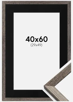 Ramme Fiorito Valnød 40x60 cm - Passepartout Sort 30x50 cm